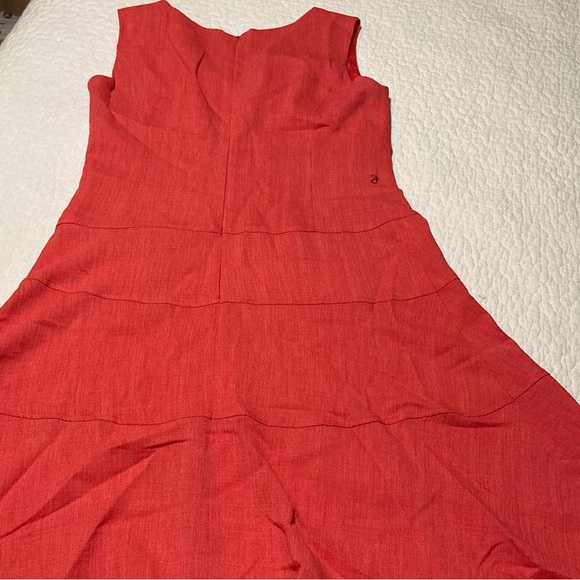 Evan Picone Coral Sleeveless V-Neck A-Line Dress - Picture 6 of 14